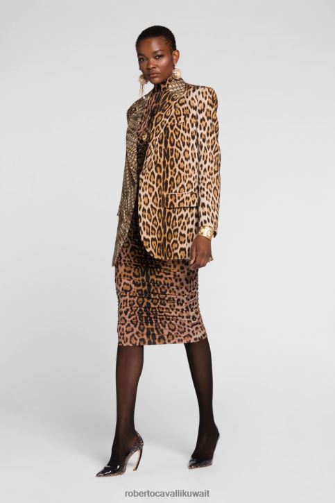 Roberto Cavalli نحيف حار فستان بطبعة جاكوار ملابس 4H40H28