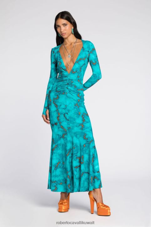 Roberto Cavalli نحيف أنيق فستان مزين بخاتم ملابس 4H40H2