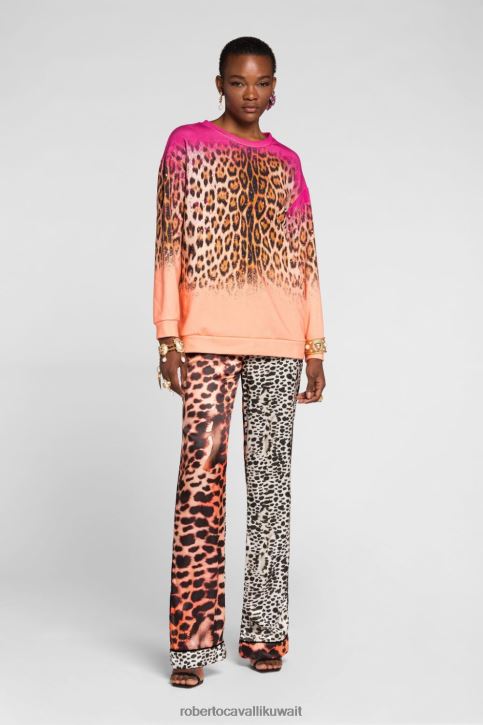 Roberto Cavalli نحيف متعدد الألوان سترة منسوجة من الجاكار التجريدي ملابس 4H40H301