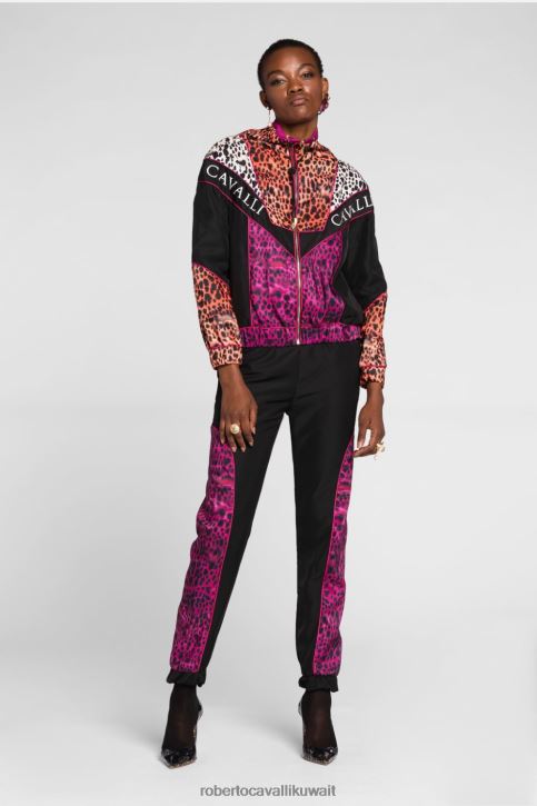 Roberto Cavalli نحيف حار كنزة من القطن بطبعة جاكوار ملابس 4H40H302