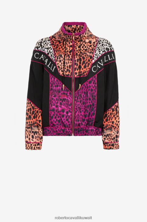 Roberto Cavalli نحيف أنيق سترة رياضية بطبعات مختلطة ملابس 4H40H303