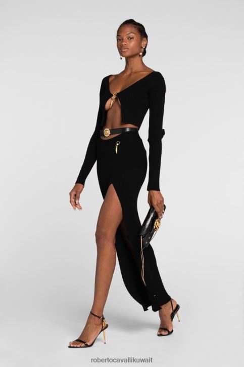 Roberto Cavalli نحيف أنيق سترة قصيرة بطبعة جلد الفهد ملابس 4H40H305