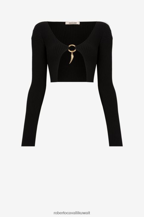 Roberto Cavalli نحيف موضة سترة متماسكة اقتصاص ملابس 4H40H306