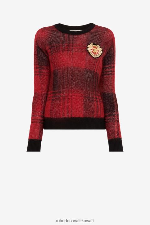 Roberto Cavalli نحيف متعدد الألوان سترة متماسكة الترتان ملابس 4H40H313