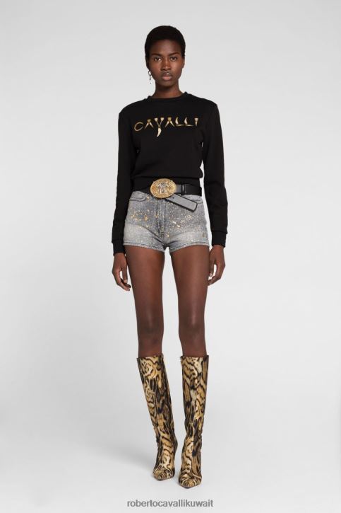 Roberto Cavalli نحيف متعدد الألوان سترة متماسكة الترتان ملابس 4H40H313