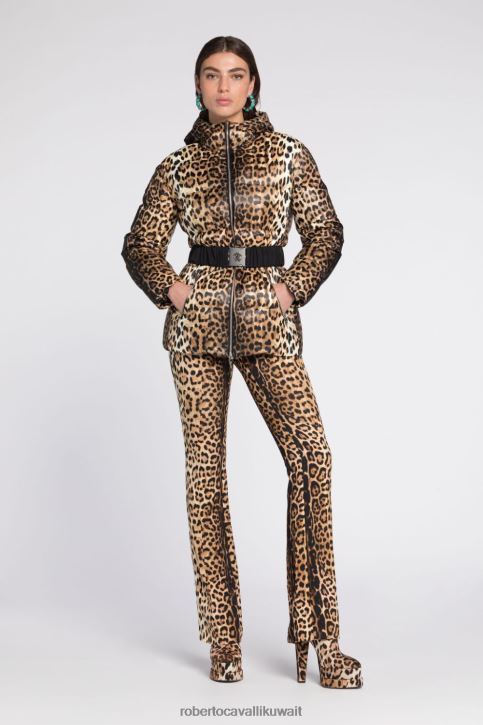 Roberto Cavalli نحيف أسود/أبيض سترة قصيرة من القماش القطني ملابس 4H40H325