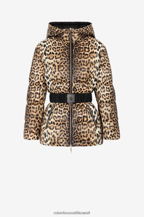 Roberto Cavalli نحيف طبيعي سترة مبطنة بطبعة جاكوار ملابس 4H40H326