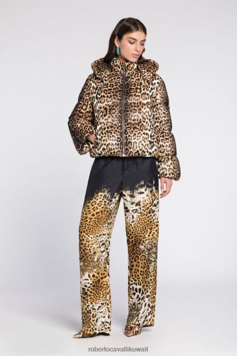 Roberto Cavalli نحيف طبيعي سترة مبطنة بطبعة جاكوار ملابس 4H40H326