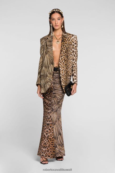 Roberto Cavalli نحيف أنيق سترة صوفية بصدر واحد ملابس 4H40H334