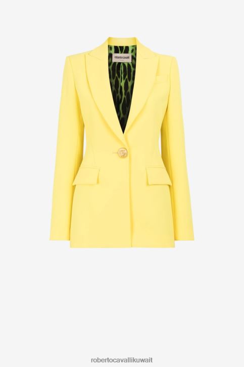 Roberto Cavalli نحيف حار بليزر مُفصل ببطانة متباينة اللون ملابس 4H40H341