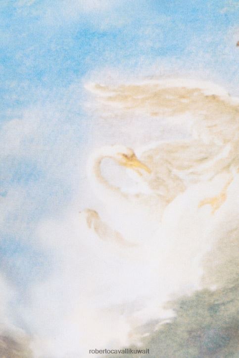 Roberto Cavalli نحيف متعدد الألوان قطعة بيكيني علوية بطبعة طلاء ملابس 4H40H347