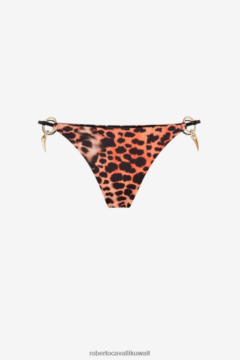 Roberto Cavalli نحيف أنيق قطعة بيكيني سفلية بطبعة جلد الفهد ملابس 4H40H358