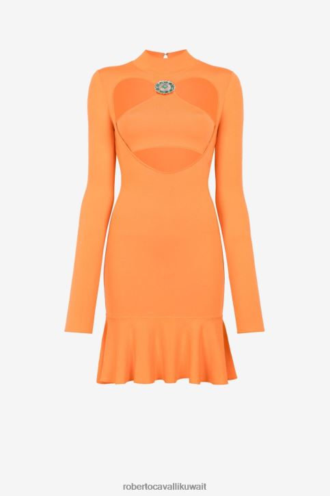Roberto Cavalli نحيف رشيقة فستان قصير بأطراف كرانيش وفتحات ملابس 4H40H36