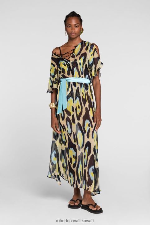 Roberto Cavalli نحيف ضارب الى الحمرة ثوب سباحة برباط وطبعة مورينا ملابس 4H40H369