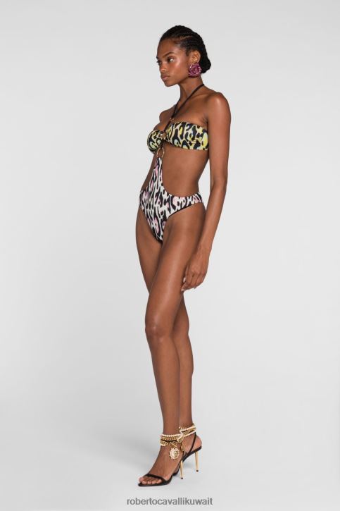 Roberto Cavalli نحيف رشيقة فستان الشاطئ بطباعة الفهد ملابس 4H40H370