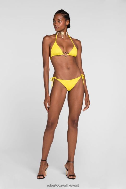 Roberto Cavalli نحيف أنيق قطعة بيكيني سفلية بطبعة خطوط ملابس 4H40H373