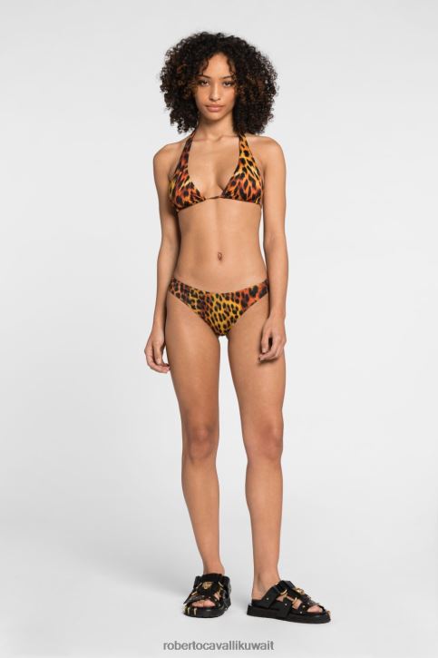 Roberto Cavalli نحيف موضة ملابس سباحة بحمالة عنق بطبعات جاكوار ونقشة الفهد ملابس 4H40H379