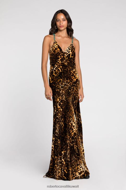 Roberto Cavalli نحيف طبيعي جمبسوت بطبعة جاكوار ملابس 4H40H38