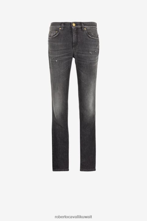 Roberto Cavalli نحيف أسود الجينز الضيق ملابس 4H40H398