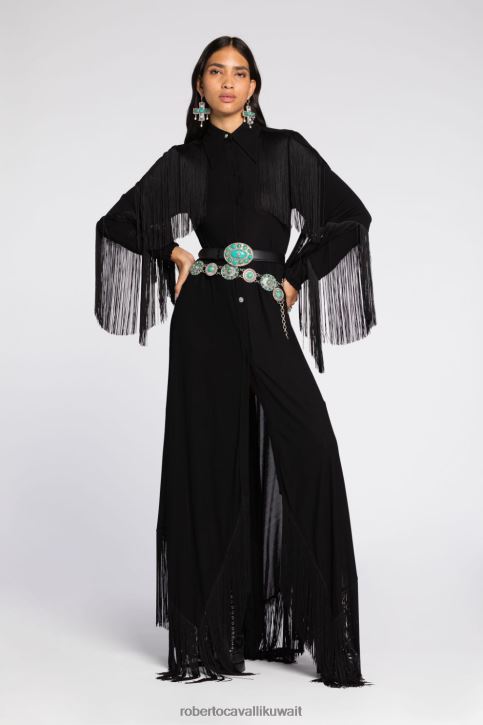 Roberto Cavalli نحيف موضة فستان ماكسي بطبعة جلد الفهد وظهر متقاطع ملابس 4H40H39