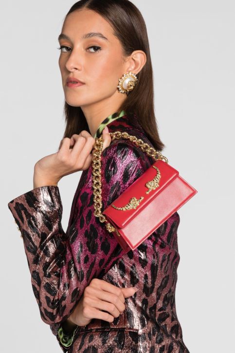 Roberto Cavalli نحيف الحبر الأزرق حقيبة كتف متوسطة الحجم مزينة بالكريستال مُكَمِّلات 4H40H407