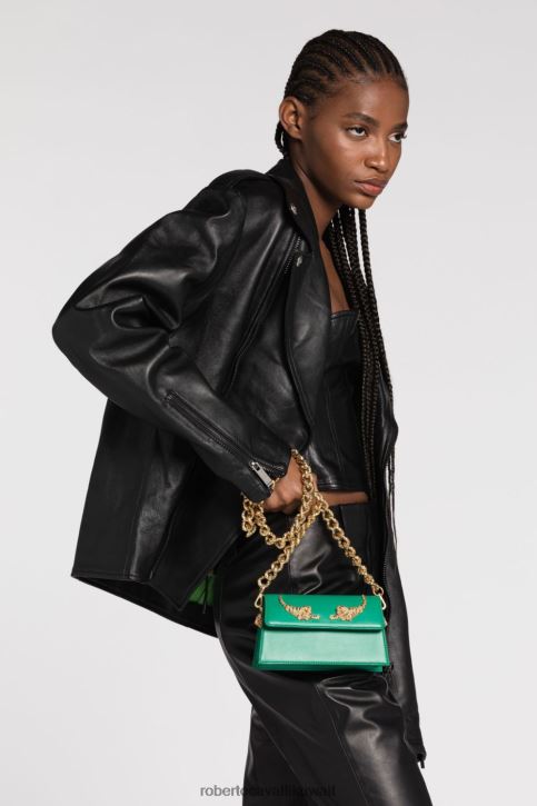 Roberto Cavalli نحيف أسود حقيبة كتف صغيرة مزينة بالكريستال مُكَمِّلات 4H40H412