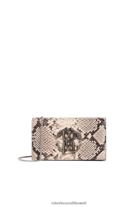 Roberto Cavalli نحيف حجر حقيبة كتف بطبعة جلد الثعبان مُكَمِّلات 4H40H417