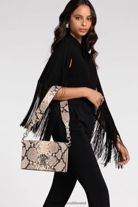 Roberto Cavalli نحيف حجر حقيبة كتف بطبعة جلد الثعبان مُكَمِّلات 4H40H417