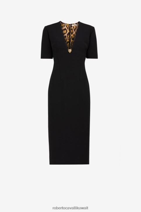 Roberto Cavalli نحيف موضة فستان رأس النمر ملابس 4H40H42