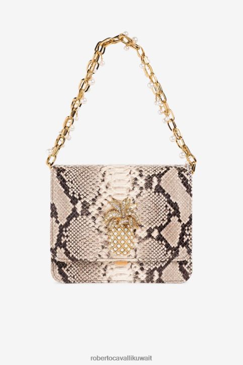 Roberto Cavalli نحيف أنيق حقيبة كتف من الجلد بطبعة جلد الثعبان مُكَمِّلات 4H40H422