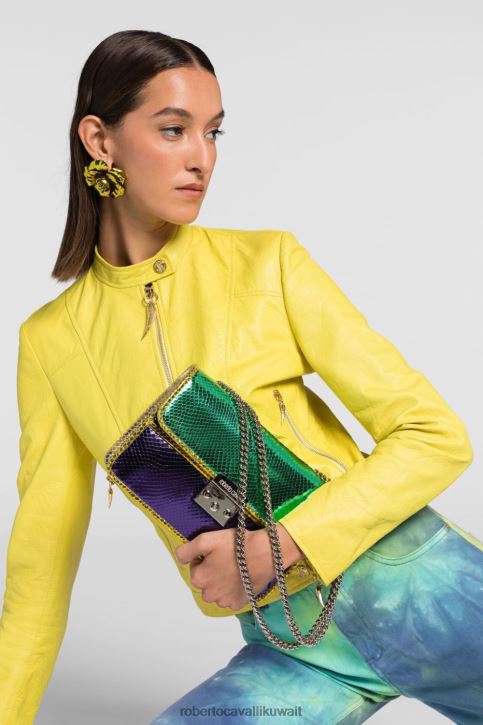 Roberto Cavalli نحيف أنيق حقيبة كلاتش ببروش مونوغرام مُكَمِّلات 4H40H429