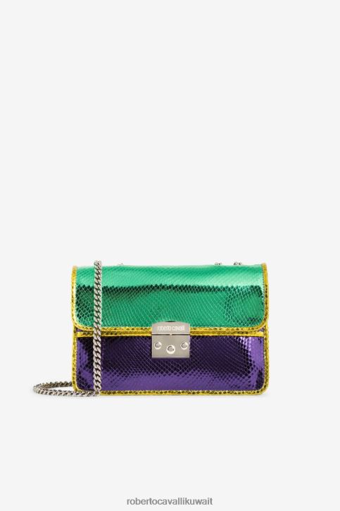 Roberto Cavalli نحيف رشيقة حقيبة كتف بتأثير جلد الثعبان مُكَمِّلات 4H40H430