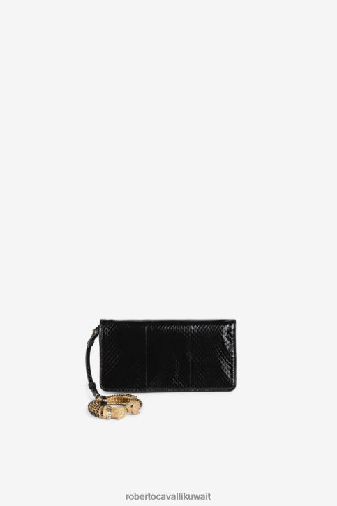 Roberto Cavalli نحيف أنيق حقيبة يد برأس النمر مزينة بالكريستال مُكَمِّلات 4H40H438