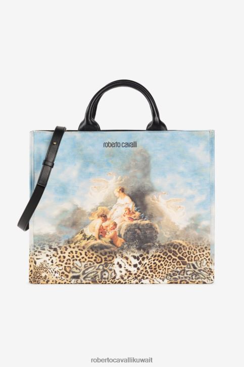 Roberto Cavalli نحيف متعدد الألوان حقيبة حمل بطبعة طلاء مُكَمِّلات 4H40H439
