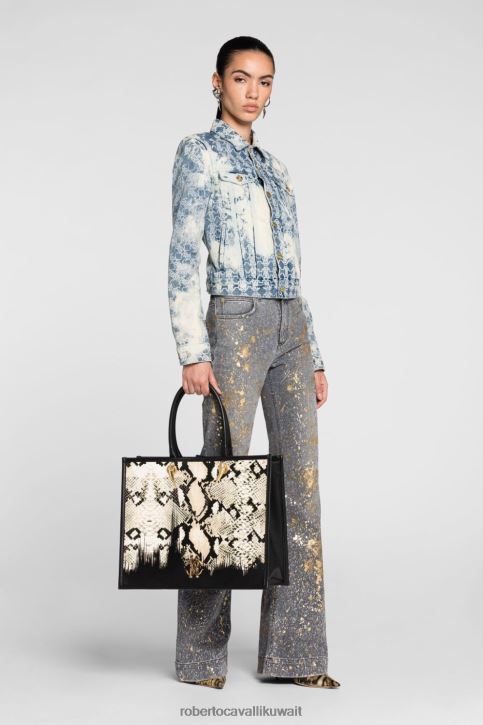 Roberto Cavalli نحيف أسود أحمر حقيبة الترتان مُكَمِّلات 4H40H441