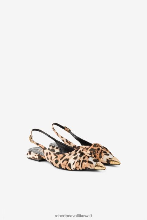 Roberto Cavalli نحيف فهد حذاء مفتوح من الخلف بطبعة جاكوار أحذية 4H40H444
