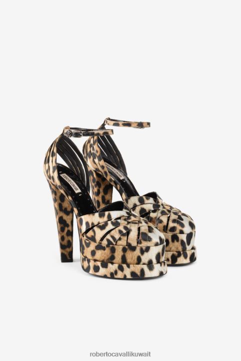 Roberto Cavalli نحيف فهد صندل بنعل سميك بطبعة جاكوار أحذية 4H40H489