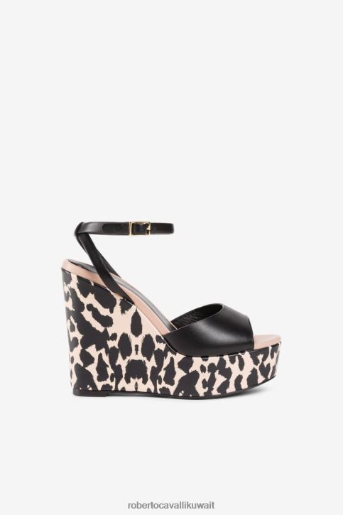 Roberto Cavalli نحيف موضة صندل برأس النمر مزين بالكريستال أحذية 4H40H527