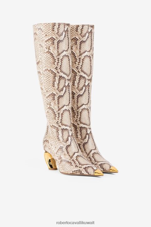 Roberto Cavalli نحيف موضة حذاء من جلد الثعبان المنقوش أحذية 4H40H578