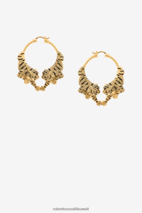 Roberto Cavalli نحيف الذهب الأسود أقراط النمر مُكَمِّلات 4H40H588