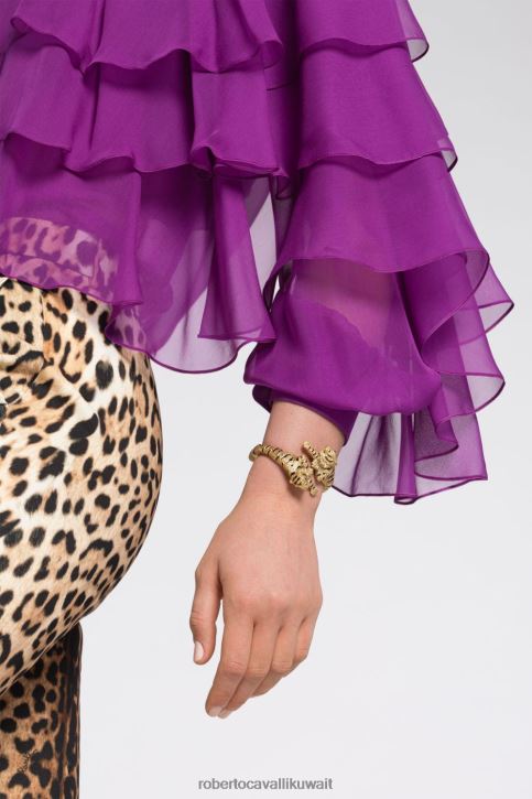 Roberto Cavalli نحيف الذهب الأسود أقراط النمر مُكَمِّلات 4H40H588