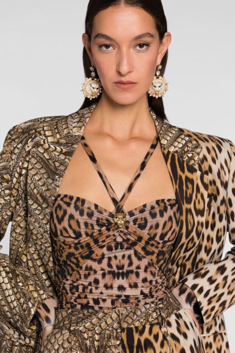 Roberto Cavalli نحيف موضة قلادة بسلسلة على شكل نمر مُكَمِّلات 4H40H607