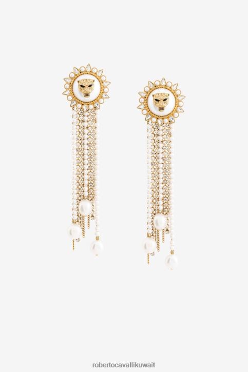 Roberto Cavalli نحيف موضة أقراط متدلية بتفاصيل نمر مُكَمِّلات 4H40H612