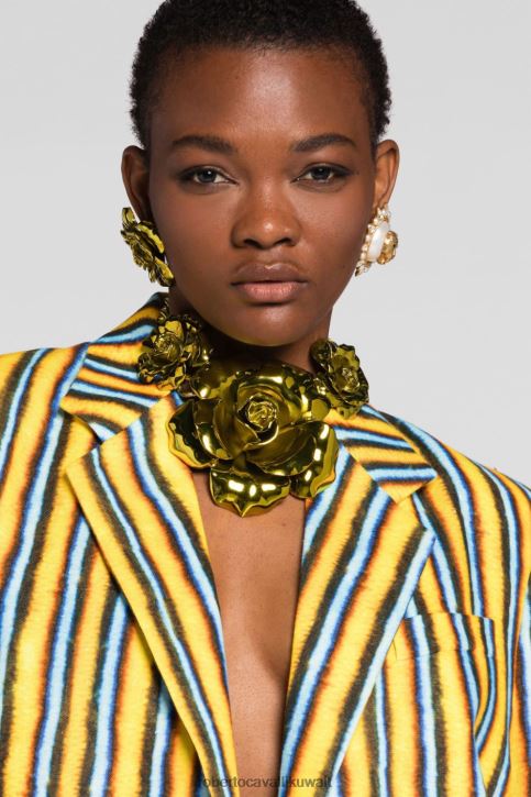 Roberto Cavalli نحيف حار سوار النمر مزين باللؤلؤ الصناعي مُكَمِّلات 4H40H613