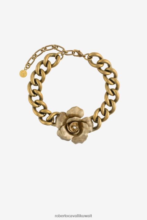 Roberto Cavalli نحيف ذهب قلادة الورد مُكَمِّلات 4H40H618