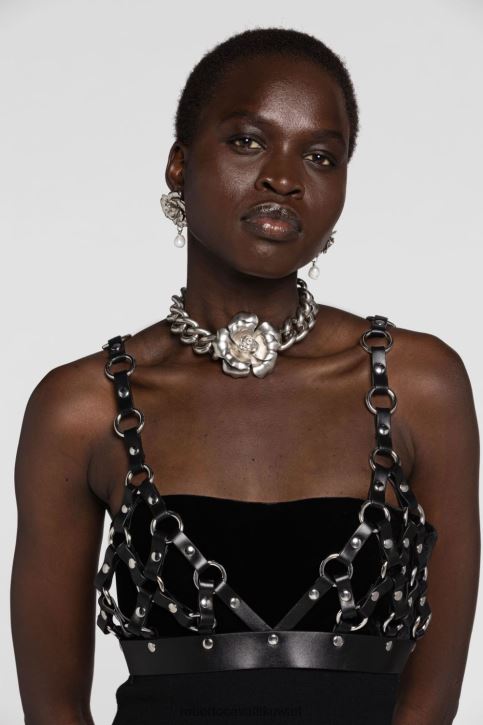 Roberto Cavalli نحيف أسود أقراط الورد مُكَمِّلات 4H40H619