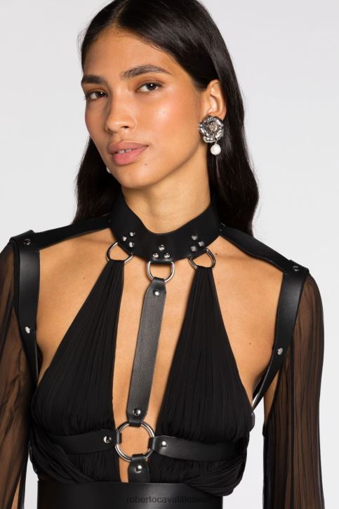 Roberto Cavalli نحيف نيكل قلادة الورد مُكَمِّلات 4H40H620