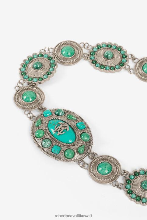 Roberto Cavalli نحيف أسود حزام جلد رأس النمر مُكَمِّلات 4H40H627