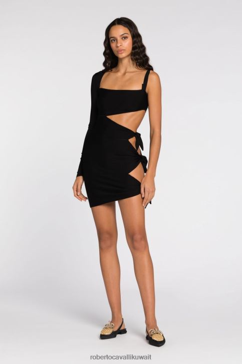 Roberto Cavalli نحيف أنيق فستان قصير واسع بطبعة جلد الفهد ملابس 4H40H62