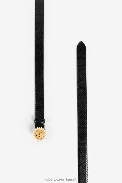 Roberto Cavalli نحيف رشيقة مرآة جلد الثعبان حزام مُكَمِّلات 4H40H630